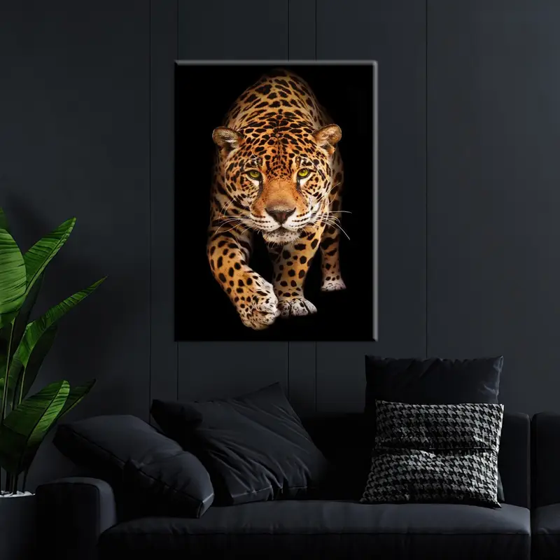 Leopard Canvas Art, Wild Animal Decor, Wildlife Wall Art, Man Cave Decor, Modern Artwork, Animal Lover Gift, Home Decor, Office Canvas Art - 1
