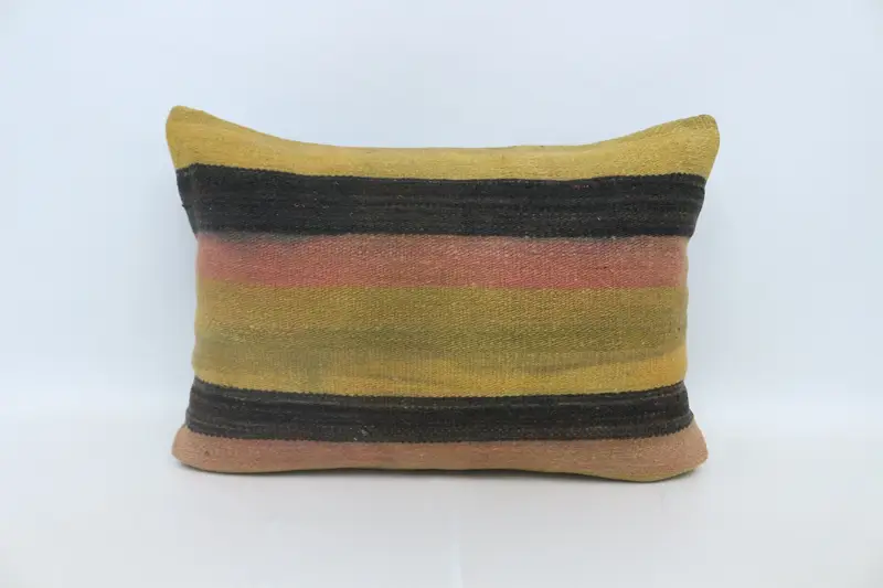 Interior Designer Pillow, Vintage Kilim Pillow, Pillow Case, 20x28 Yellow Pillow Sham, Personalized Gift Pillow Cushion, Vintage Kilim Throw Pillow - 1