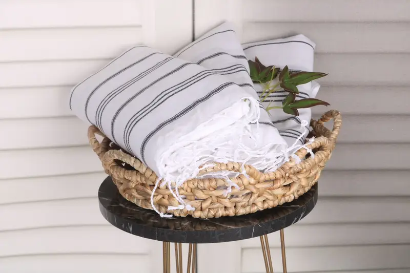 Guest Towel, Monogram Hand Towel, Bridesmaid Gifts, Best Friend Gift Ideas, 40x24 Cotton Striped Towel, Towel With Name, Wedding Gift, Handmade Gift - 5