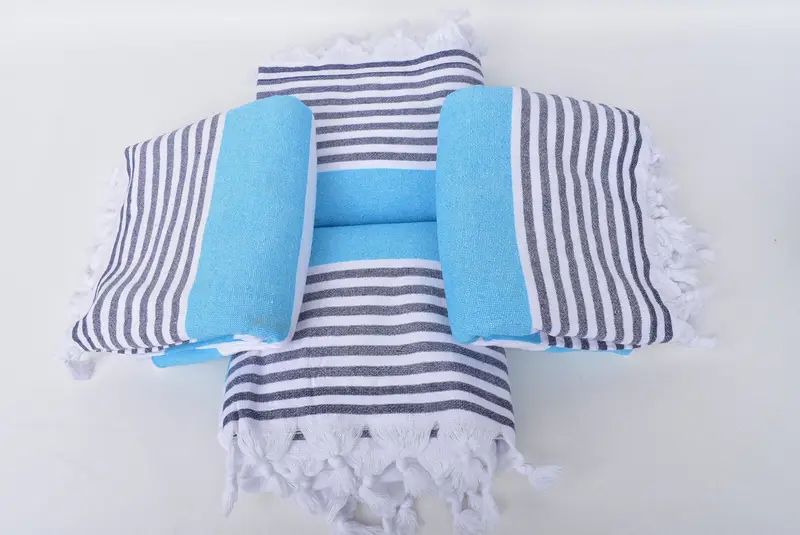Wedding Favors, Family Gift, Pool Towels, Bridesmaid Gifts, Organic towel, Bridesmaid Towel, Scarf Towel, 68x36 Cotton Striped Terry Towel - 6