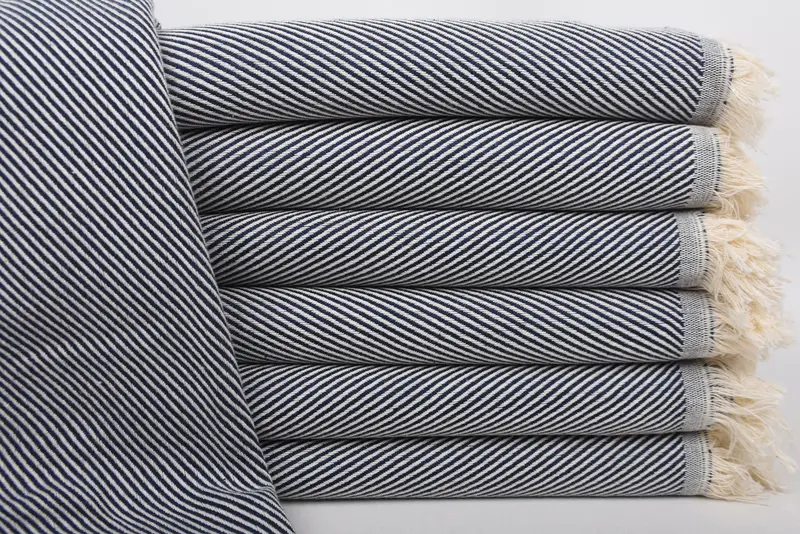 Personalized Wedding Gift Navy Cotton Towel, 36x71 Inches