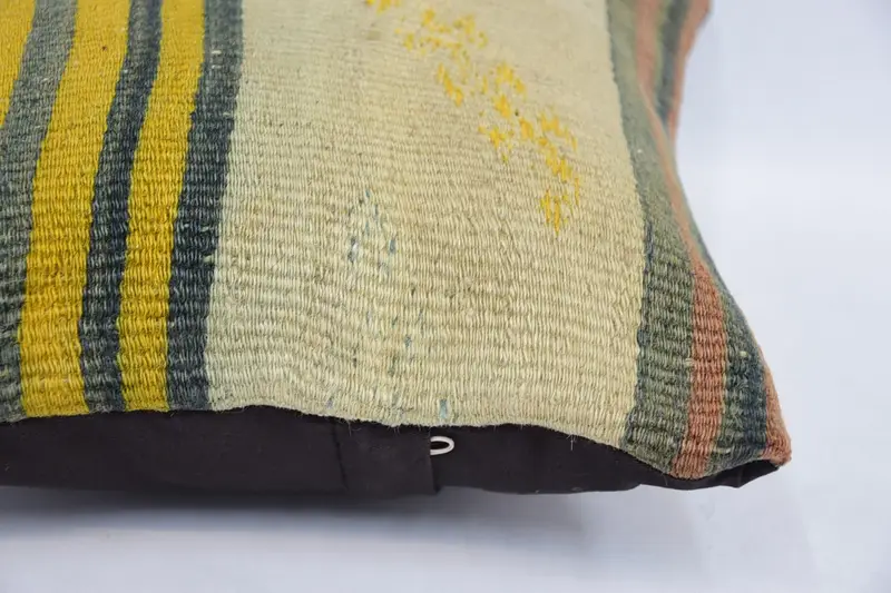 Turkish Kilim Pillow, Decorative Throw Cushion, 12x12 Beige Cushion Case, Pillow for Couch, Knitted Cushion Cover, Antique Pillows, Pillow Case - 5