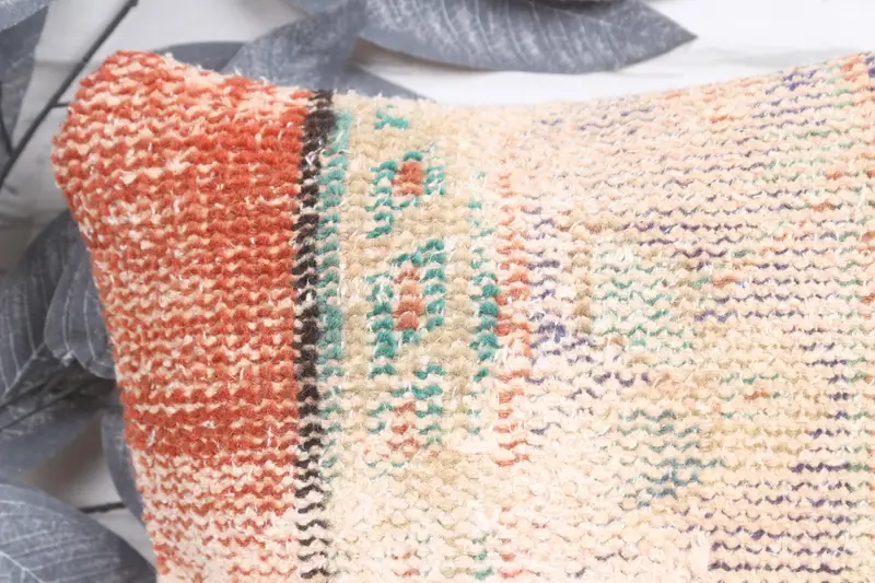 12x12 Orange Pillow Cover, Crochet Pattern Pillow, Gift Pillow, Pillow Case, Vintage Kilim Pillow, Boho Pillow, Garden Pillow Cover - 2