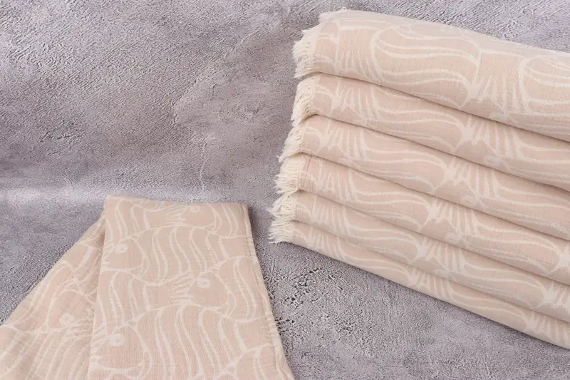 Peshtemal Towel USA, Hammam towel, Bridesmaid Gift, Wedding Shower Gift, Custom Beach Towels, Turkish bath towel, 70x36 Cotton Fish Design Towel - 3
