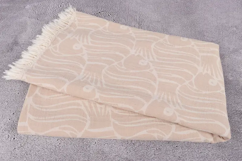 Peshtemal Towel USA, Hammam towel, Bridesmaid Gift, Wedding Shower Gift, Custom Beach Towels, Turkish bath towel, 70x36 Cotton Fish Design Towel - 7