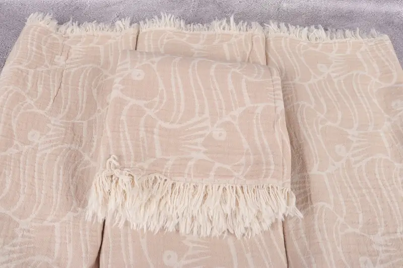 Peshtemal Towel USA, Hammam towel, Bridesmaid Gift, Wedding Shower Gift, Custom Beach Towels, Turkish bath towel, 70x36 Cotton Fish Design Towel - 5