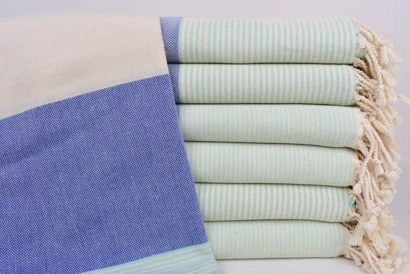 Strandtuch, 70x40 Baumwollstreifenhandtuch, türkisches Fouta -Handtuch für den Außengebrauch, Luxustuch, Peshtemal, Hochzeitstuch, türkisches Handtuch USA, Schalentuch - 2