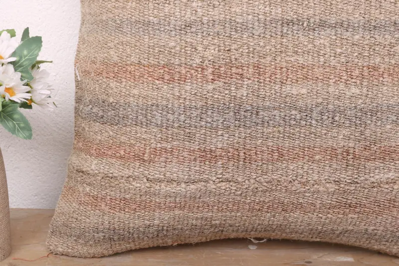 Pillow, 16x16 Beige Pillow Cover, Boho Pillow Sham Cover, Bench Pillow Sham, Interior Designer Pillow, Vintage Throw Pillow Case, Throw Kilim Pillow - 3