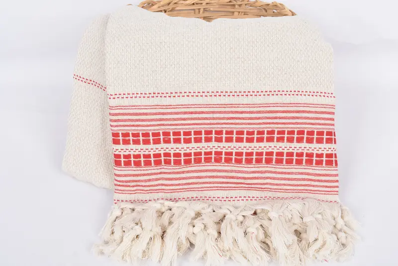 Woven Throw Blanket, Personalized Home Gift Wedding, Grandma Gift, Bridal Shower Gift, 96x94 Linen Striped Towel, Bachelorette Party Favors - 5