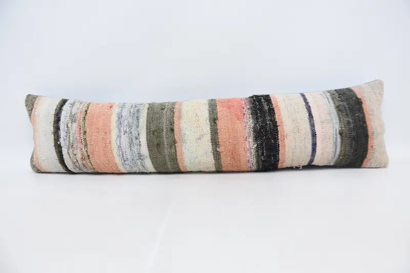 Gift for Him Throw Striped Cushion, 12x48 inch Gift Green Minimalist Pillow Case - 1