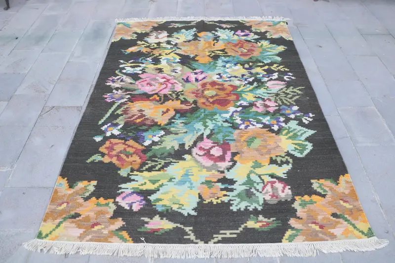 Yeşil Soyut Halı, 5,6x7,9 ft Zarif Dekor