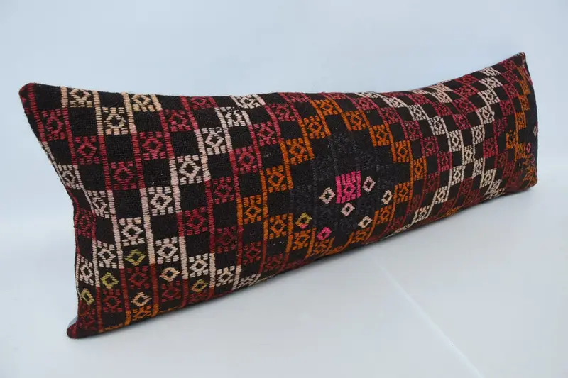 Boho Pillow, Yoga Pillow Sham, Cushion Case, Pet Pillow Case, 16x48 Red Pillow Case, Turkish Pillow, Nomadic Pillow Case, Throw Kilim Pillow - 3