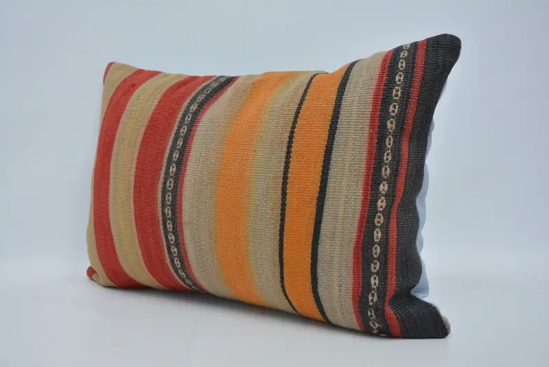 Pillow Sham, Retro Throw Pillow Sham, Home Decor Pillow, Ethnic Pillow Cover Cushion Case, Antique Pillows, 16x24 Orange Cushion Case, Kilim Pillow - 4