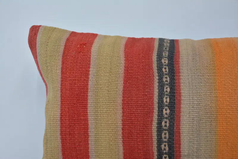 Pillow Sham, Retro Throw Pillow Sham, Home Decor Pillow, Ethnic Pillow Cover Cushion Case, Antique Pillows, 16x24 Orange Cushion Case, Kilim Pillow - 2