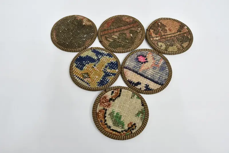 Kahverengi ve Bej Etnik Bardak Altlıkları, Benzersiz Kabile Tasarımı Bardak Altlıkları