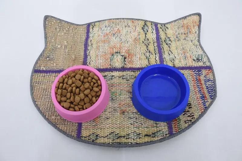 Bohemian Beige & Bronze Wool Round Placemat, Traditional Bohemian Placemat