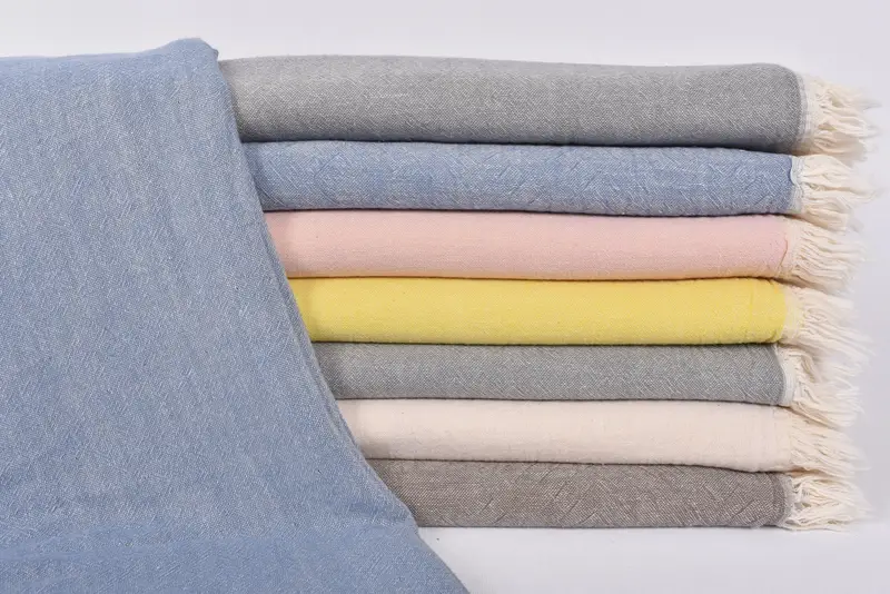 Navy Double Face Turkish Towel, Organic Cotton, 70x36 Inches