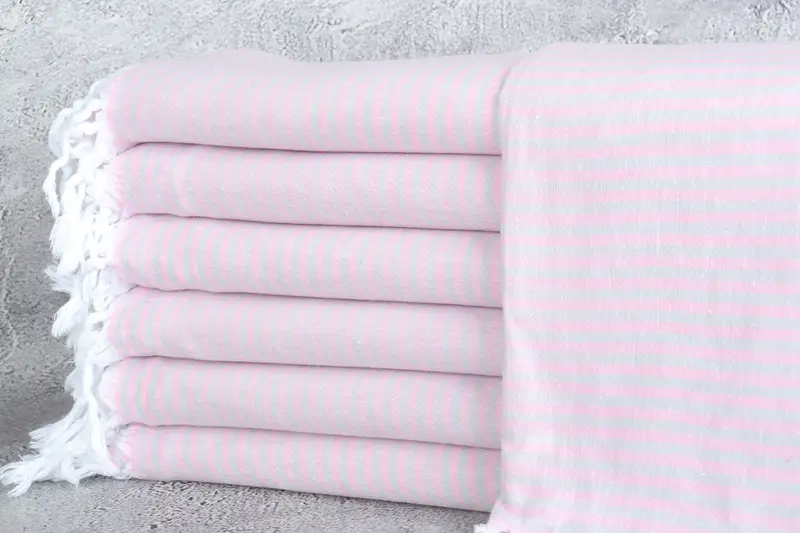 Organic towel, 68x36 Cotton Striped Towel, Gift For Wedding Day, Valentines Day Gift For Him, Sand-resistant towel, Personalized Bridesmaid Gift - 1