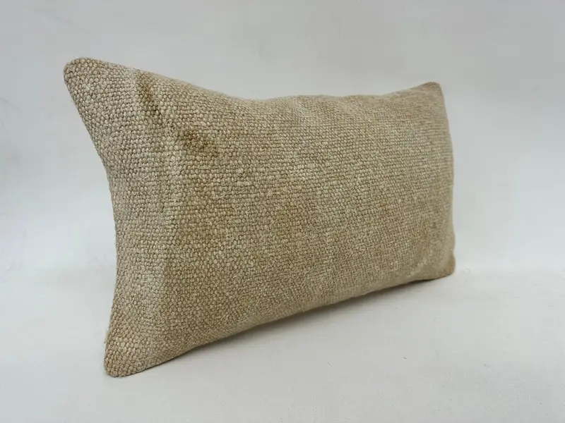 Interior Designer Pillow, 12x20 Beige Cushion, Office Chair Cushion Case, One Of A Kind Pillow, Boho Pillow Sham Cover, Pillow, Vintage Pillow - 3