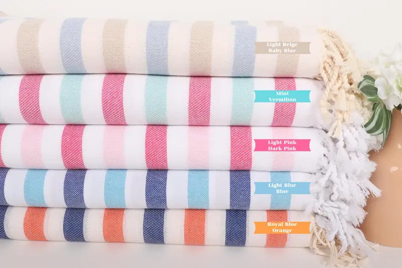 Sand-free towel, Turkish Beach Towel Monogram, Customized Towels, Turkish Towel USA, 70x40 Cotton Striped Towel, Bridesmaid Gift Towel, Scarf Towel - 1