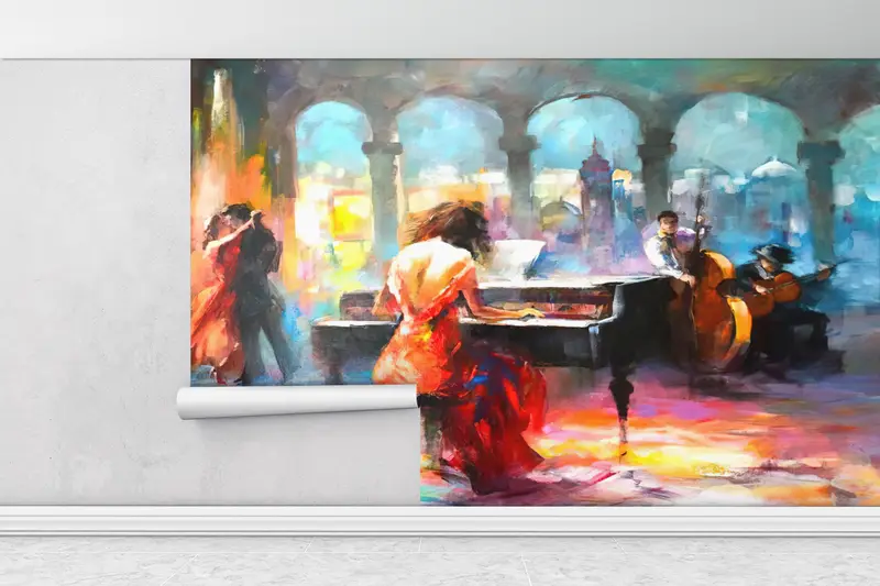 Haenraets Willem, Pianist Woman Wall Poster, 3d Wall Paper, Paper Wall Art, Wall Paper Peel and Stick, Piano Wallpaper, - 7