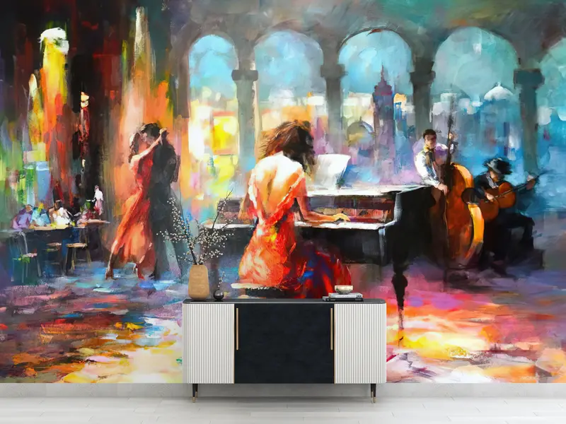 Haenraets Willem, Pianist Woman Wall Poster, 3d Wall Paper, Paper Wall Art, Wall Paper Peel and Stick, Piano Wallpaper, - 3