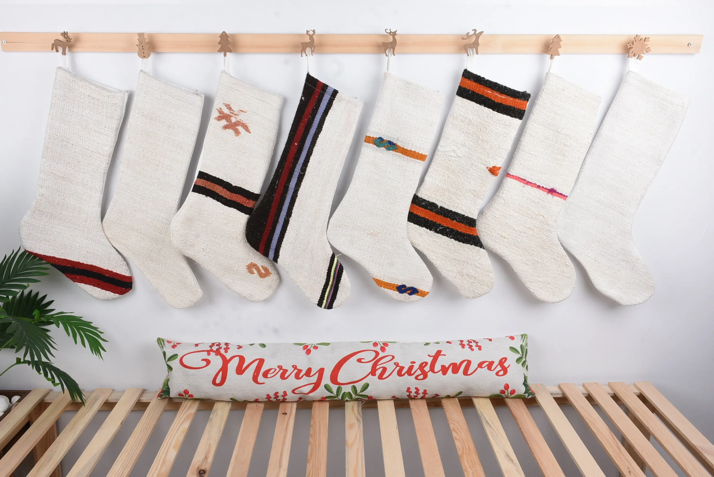 Patrón de adornos navideños, calcetín navideño personalizado de 8 pulgadas de ancho - 1