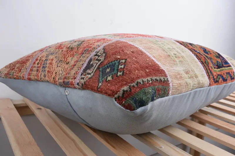 Cushion, Art Deco Pillow Case, 20x28 Red Pillow Case, Pillow for Couch, Boho Pillow Sham Cover, Christmas Pillow Cover, Turkish Kilim Pillow - 6