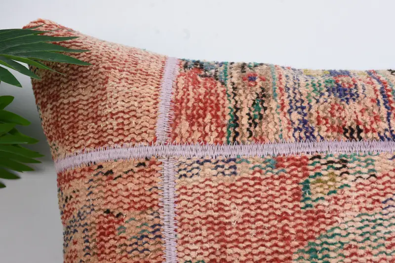 Cushion, Art Deco Pillow Case, 20x28 Red Pillow Case, Pillow for Couch, Boho Pillow Sham Cover, Christmas Pillow Cover, Turkish Kilim Pillow - 2