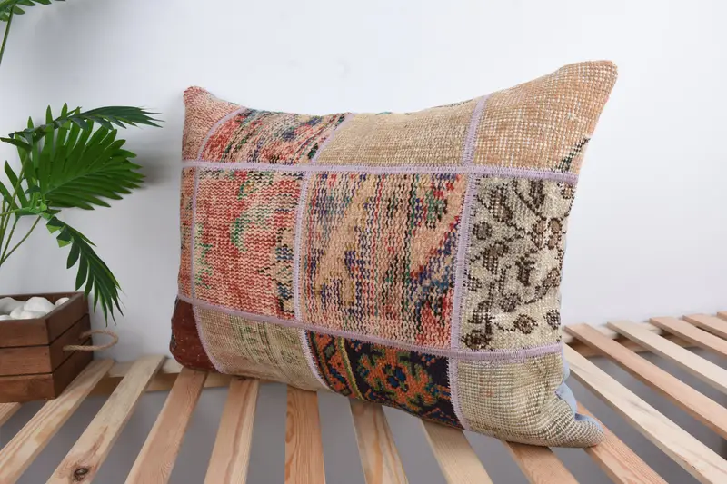 Cushion, Art Deco Pillow Case, 20x28 Red Pillow Case, Pillow for Couch, Boho Pillow Sham Cover, Christmas Pillow Cover, Turkish Kilim Pillow - 5