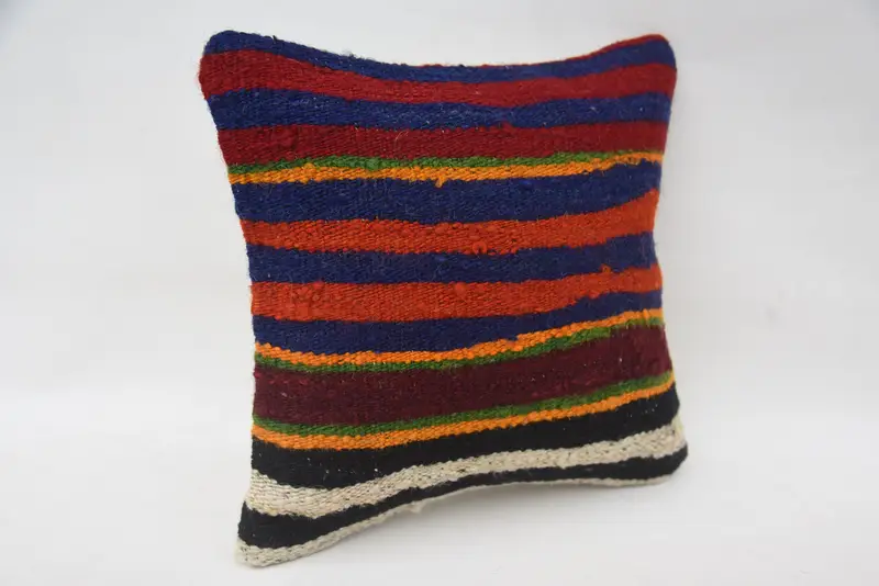 Pattern Throw Pillow Cover, Gift Pillow, Patio Pillow Sham, Turkish Kilim Pillow, Handmade Kilim Cushion, Pillow Case, 12x12 Red Cushion Cover - 2