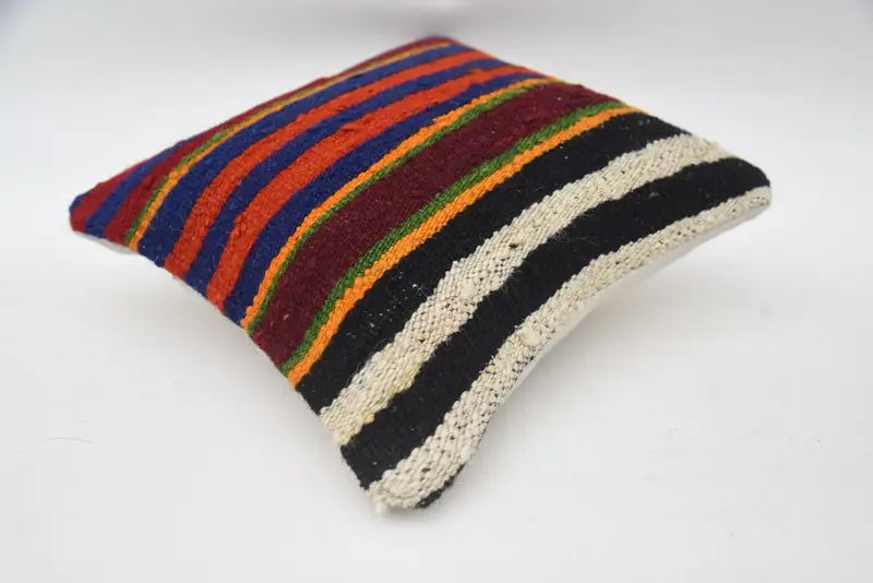 Pattern Throw Pillow Cover, Gift Pillow, Patio Pillow Sham, Turkish Kilim Pillow, Handmade Kilim Cushion, Pillow Case, 12x12 Red Cushion Cover - 6