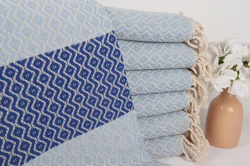 70x40 Cotton Striped Towel, Sand-resistant towel, Handmade Gift, Valentines Day Gift For Him, Bridesmaid Towel, Personalized Turkish Towel - 1