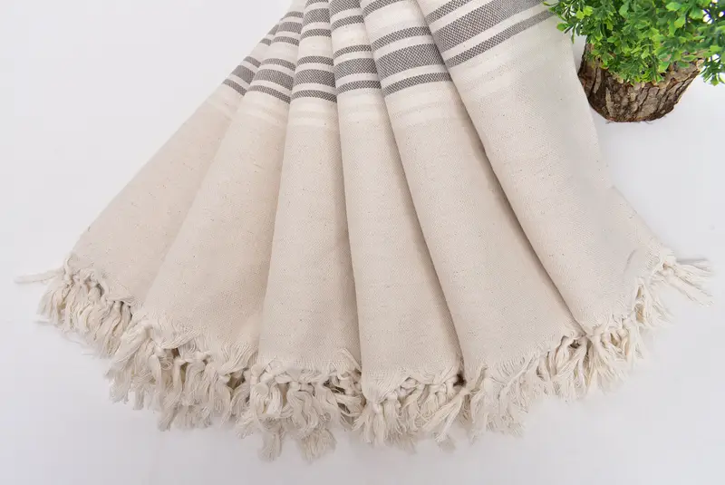 70x40 Linen Striped Towel, Employee Gifts, Embroidered Towel, Travel towel, Wedding Gifts Towel, Eco-friendly Turkish towel for home and travel - 4