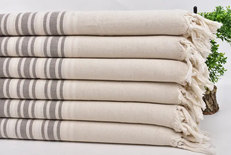 70x40 Linen Striped Towel, Employee Gifts, Embroidered Towel, Travel towel, Wedding Gifts Towel, Eco-friendly Turkish towel for home and travel - 3