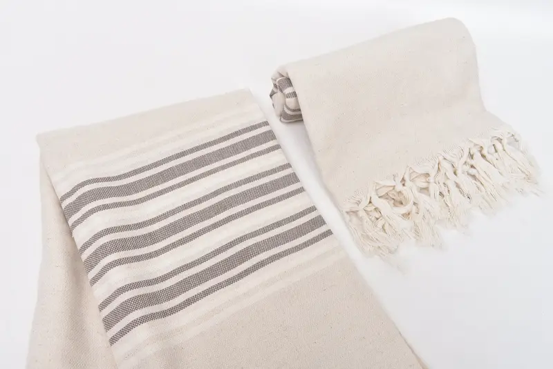 70x40 Linen Striped Towel, Employee Gifts, Embroidered Towel, Travel towel, Wedding Gifts Towel, Eco-friendly Turkish towel for home and travel - 7