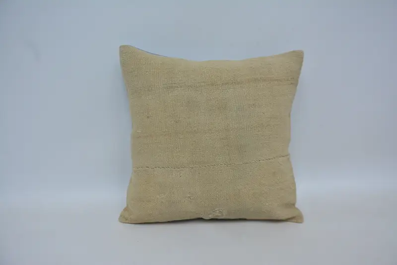 16x16 Beige Pillow Sham, Antique Pillows, Pillow, Chair Pillow Case, Turkish Pillow, Comfy Throw Pillow Cover, Turkish Kilim Pillow - 1