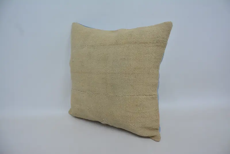 16x16 Beige Pillow Sham, Antique Pillows, Pillow, Chair Pillow Case, Turkish Pillow, Comfy Throw Pillow Cover, Turkish Kilim Pillow - 4