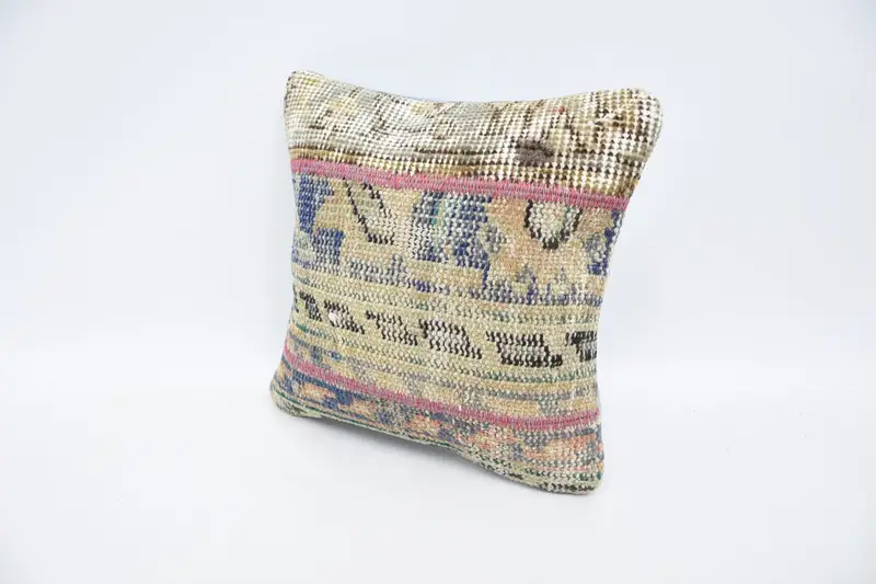 Home Decor Pillow, 12x12 Beige Cushion Cover, Vintage Kilim Throw Pillow, Outdoor Throw Pillow Case, Vintage Pillow, Turkish Rugs Pillow, Cushion - 4