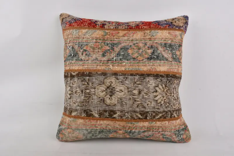 Antique Pillows, Boho Pillow Sham Cover, Cushion Cover, 24x24 Gray Cushion, Sustainable Cushion, Turkish Pillow, Armchair Cushion Cover - 1