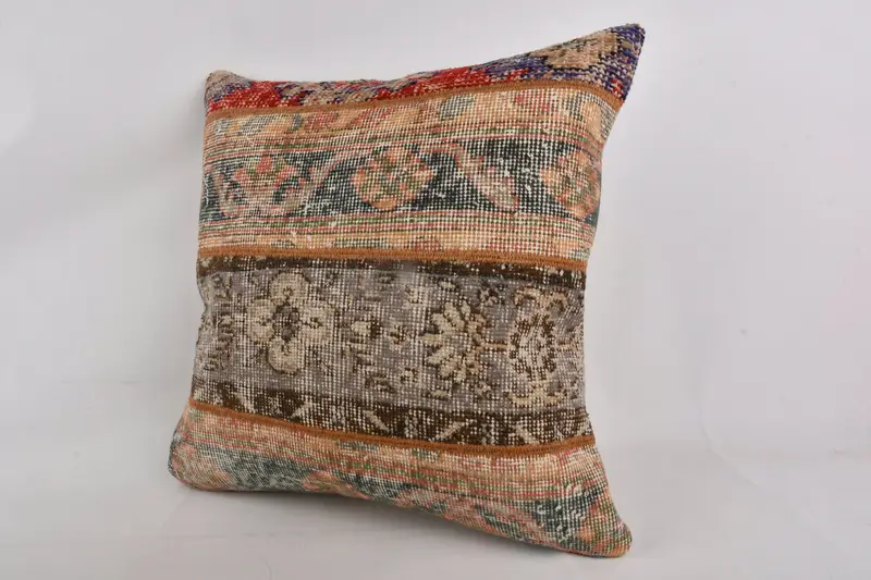 Antique Pillows, Boho Pillow Sham Cover, Cushion Cover, 24x24 Gray Cushion, Sustainable Cushion, Turkish Pillow, Armchair Cushion Cover - 3