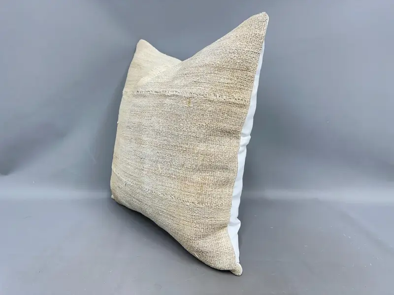 24x24 Beige Pillow Cover, Gift Pillow, Cushion Cover, Interior Designer Pillow, Decorative Throw Cushion, Vintage Kilim Pillow - 3