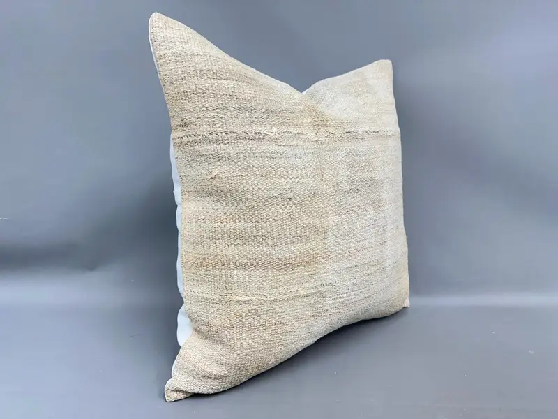 24x24 Beige Pillow Cover, Gift Pillow, Cushion Cover, Interior Designer Pillow, Decorative Throw Cushion, Vintage Kilim Pillow - 2