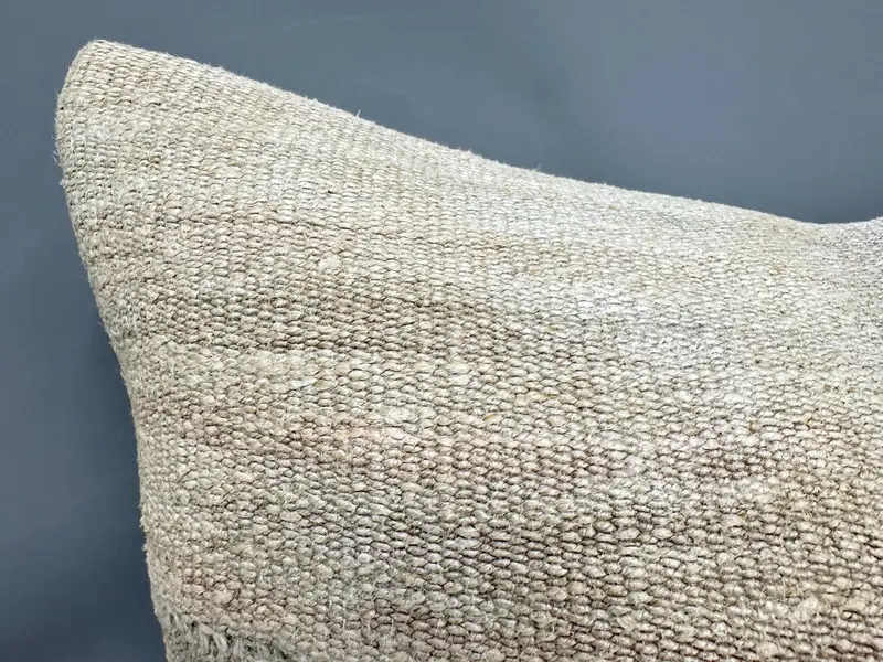 24x24 Beige Pillow Cover, Gift Pillow, Cushion Cover, Interior Designer Pillow, Decorative Throw Cushion, Vintage Kilim Pillow - 5