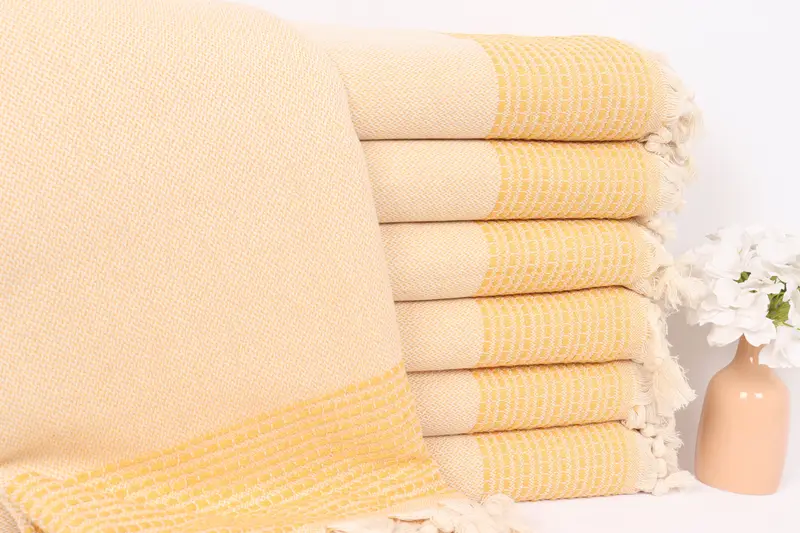 Personalized Blanket, 96x92 Cotton Striped Towel, Throw Blanket Couch, Wedding Hand Made Gift, Valentines Gift, Decorative Blanket, Turkish Bedcover - 1