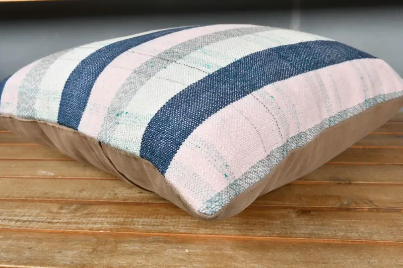 Home Decor Pillow, Cushion Case, 18x18 Pink Pillow Cover, Car Pillow Case, Ethnical Kilim Rug Pillow, Wool Kilim Pillow Cushion, Vintage Pillow - 3