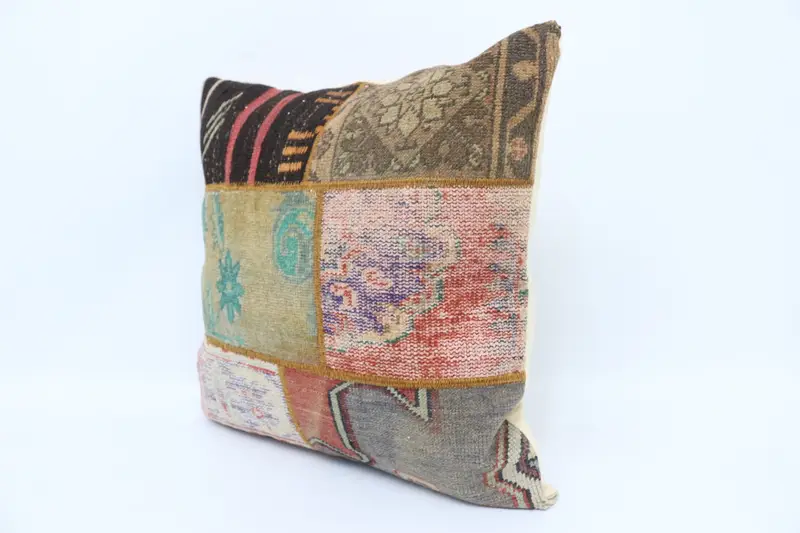 Cushion Case, Sofa Bolster Cushion Case, Ethnical Kilim Rug Pillow, Home Decor Pillow, 28x28 Brown Pillow, Kilim Pillow, Turkish Corner Pillow - 4