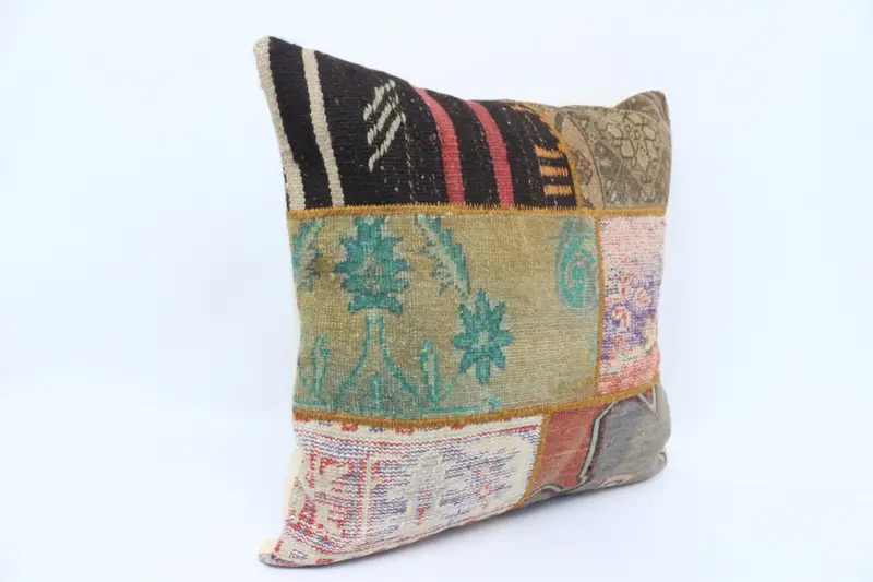 Cushion Case, Sofa Bolster Cushion Case, Ethnical Kilim Rug Pillow, Home Decor Pillow, 28x28 Brown Pillow, Kilim Pillow, Turkish Corner Pillow - 3