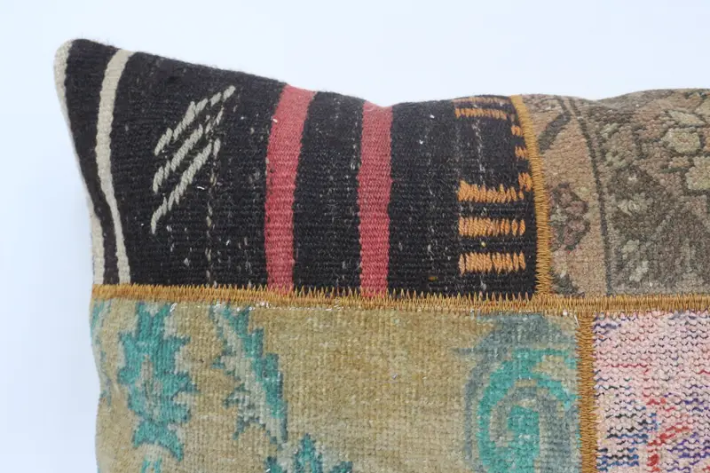 Cushion Case, Sofa Bolster Cushion Case, Ethnical Kilim Rug Pillow, Home Decor Pillow, 28x28 Brown Pillow, Kilim Pillow, Turkish Corner Pillow - 2