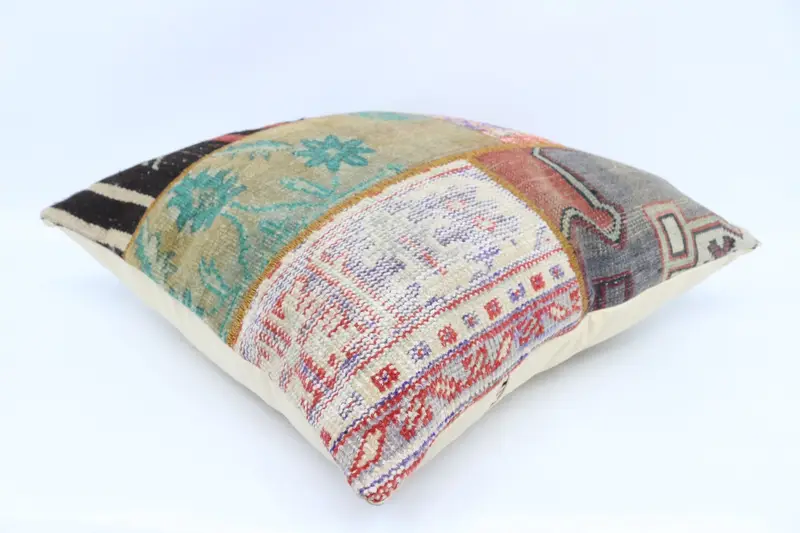Cushion Case, Sofa Bolster Cushion Case, Ethnical Kilim Rug Pillow, Home Decor Pillow, 28x28 Brown Pillow, Kilim Pillow, Turkish Corner Pillow - 6